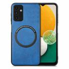 For Samsung Galaxy A13 5G Solid Color Leather Skin Back Cover Phone Case(Blue) - 1