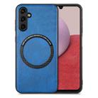 For Samsung Galaxy A14 4G Solid Color Leather Skin Back Cover Phone Case(Blue) - 1