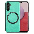 For Samsung Galaxy A14 4G Solid Color Leather Skin Back Cover Phone Case(Green) - 1