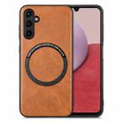 For Samsung Galaxy A14 4G Solid Color Leather Skin Back Cover Phone Case(Brown) - 1