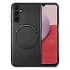 For Samsung Galaxy A14 5G Solid Color Leather Skin Back Cover Phone Case(Black) - 1