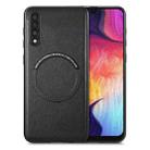 For Samsung Galaxy A50 Solid Color Leather Skin Back Cover Phone Case(Black) - 1