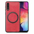 For Samsung Galaxy A50 Solid Color Leather Skin Back Cover Phone Case(Red) - 1