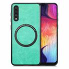 For Samsung Galaxy A50 Solid Color Leather Skin Back Cover Phone Case(Green) - 1