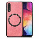 For Samsung Galaxy A50 Solid Color Leather Skin Back Cover Phone Case(Pink) - 1