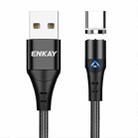 ENKAY 3A USB to Type-C Magnetic Fast Charging Data Cable with LED Light, Length:1m(Black) - 1