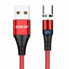 ENKAY 3A USB to Type-C Magnetic Fast Charging Data Cable with LED Light, Length:1m(Red) - 1