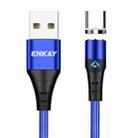 ENKAY 3A USB to Type-C Magnetic Fast Charging Data Cable with LED Light, Length:2m(Blue) - 1