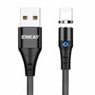 ENKAY 3A USB to 8 Pin Magnetic Fast Charging Data Cable with LED Light, Length:1m(Black) - 1