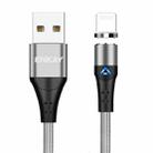 ENKAY 3A USB to 8 Pin Magnetic Fast Charging Data Cable with LED Light, Length:1m(Silver) - 1