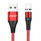 ENKAY 3A USB to 8 Pin Magnetic Fast Charging Data Cable with LED Light, Length:1m(Red) - 1