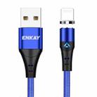 ENKAY 3A USB to 8 Pin Magnetic Fast Charging Data Cable with LED Light, Length:1m(Blue) - 1