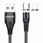 ENKAY 2 in 1 3A USB to 8 Pin + Type-C Magnetic Fast Charging Data Cable, Length:2m(Black) - 1