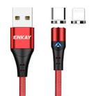 ENKAY 2 in 1 3A USB to 8 Pin + Type-C Magnetic Fast Charging Data Cable, Length:2m(Red) - 1