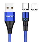 ENKAY 2 in 1 3A USB to 8 Pin + Type-C Magnetic Fast Charging Data Cable, Length:2m(Blue) - 1