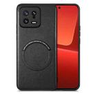 For Xiaomi 13 Solid Color Leather Skin Back Cover Phone Case(Black) - 1