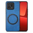 For Xiaomi 13 Solid Color Leather Skin Back Cover Phone Case(Blue) - 1