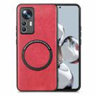 For Xiaomi 12T Solid Color Leather Skin Back Cover Phone Case(Red) - 1