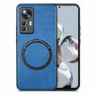 For Xiaomi 12T Solid Color Leather Skin Back Cover Phone Case(Blue) - 1