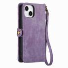 For iPhone 11 Pro Geometric Zipper Wallet Side Buckle Leather Phone Case(Purple) - 3