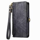 For iPhone 11 Pro Max Geometric Zipper Wallet Side Buckle Leather Phone Case(Black) - 2