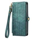 For iPhone 15 Geometric Zipper Wallet Side Buckle Leather Phone Case(Green) - 2