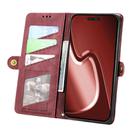 For iPhone 16 Pro Geometric Zipper Wallet Side Buckle Leather Phone Case(Red) - 3