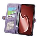 For iPhone 16 Plus Geometric Zipper Wallet Side Buckle Leather Phone Case(Purple) - 3