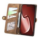 For iPhone 16 Pro Max Geometric Zipper Wallet Side Buckle Leather Phone Case(Brown) - 3