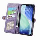 For iPhone 17 Geometric Zipper Wallet Side Buckle Leather Phone Case(Purple) - 3