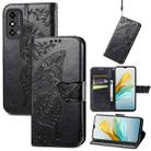 For ZTE Blade A53 Butterfly Love Flower Embossed Leather Phone Case(Black) - 1