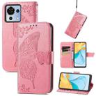 For ZTE Blade V50 Vita Butterfly Love Flower Embossed Leather Phone Case(Pink) - 1