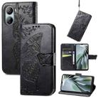 For ZTE Libero 5G IV Butterfly Love Flower Embossed Leather Phone Case(Black) - 1