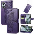 For ZTE Libero 5G IV Butterfly Love Flower Embossed Leather Phone Case(Dark Purple) - 1