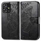 For ZTE Blade A73 4G Butterfly Love Flower Embossed Leather Phone Case(Black) - 1