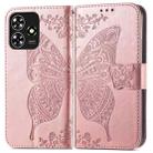 For ZTE Blade A73 4G Butterfly Love Flower Embossed Leather Phone Case(Rose Gold) - 1