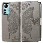 For ZTE Blade V41 Smart Butterfly Love Flower Embossed Leather Phone Case(Gray) - 1