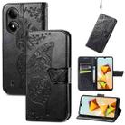 For ZTE Blade A33S Butterfly Love Flower Embossed Leather Phone Case(Black) - 1