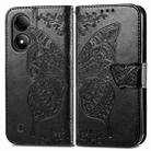 For ZTE Blade A33S Butterfly Love Flower Embossed Leather Phone Case(Black) - 2