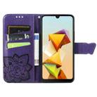 For ZTE Blade A33S Butterfly Love Flower Embossed Leather Phone Case(Dark Purple) - 3