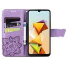 For ZTE Blade A33S Butterfly Love Flower Embossed Leather Phone Case(Light Purple) - 3