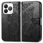 For ZTE Blade A75 4G Butterfly Love Flower Embossed Leather Phone Case(Black) - 2