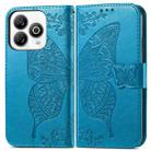 For ZTE Blade A75 4G Butterfly Love Flower Embossed Leather Phone Case(Blue) - 2