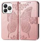 For ZTE Blade A75 4G Butterfly Love Flower Embossed Leather Phone Case(Rose Gold) - 2