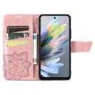 For ZTE Blade A75 4G Butterfly Love Flower Embossed Leather Phone Case(Rose Gold) - 3