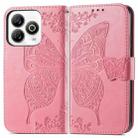 For ZTE Blade A75 4G Butterfly Love Flower Embossed Leather Phone Case(Pink) - 2