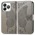 For ZTE Blade A75 4G Butterfly Love Flower Embossed Leather Phone Case(Gray) - 2