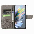 For ZTE Blade A75 4G Butterfly Love Flower Embossed Leather Phone Case(Gray) - 3