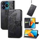 For ZTE Blade V60 Vita Butterfly Love Flower Embossed Leather Phone Case(Black) - 1