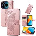 For ZTE Blade V60 Vita Butterfly Love Flower Embossed Leather Phone Case(Rose Gold) - 1